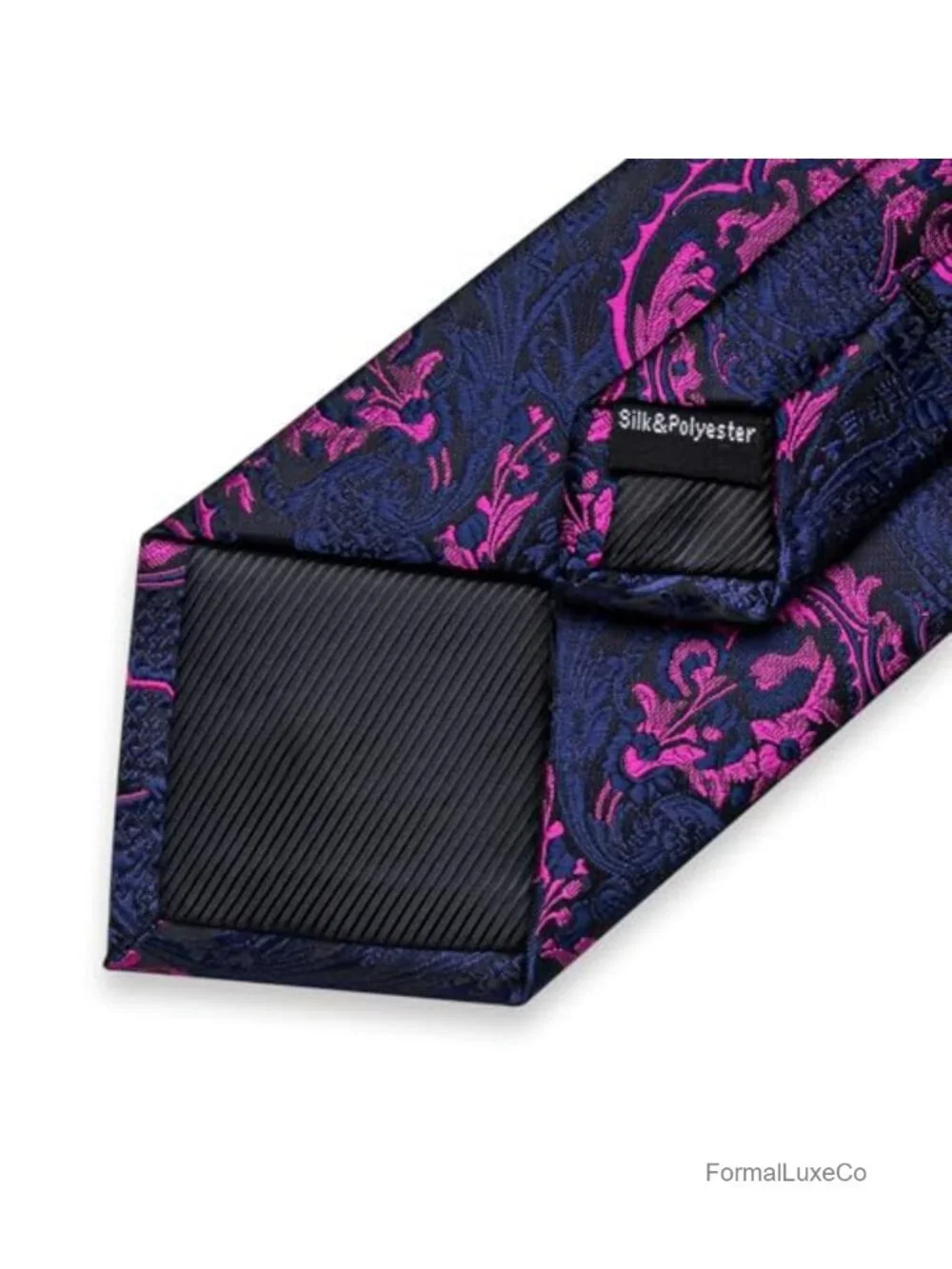Silk Men's Tie Set with Paisley Necktie, Pocket Square & Cufflinks Formal
